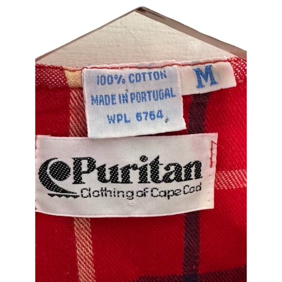 Vintage PURITAN Clothing of Cape Cod Red Plaid Flannel Nightgown Women's Medium - Picture 6 of 7